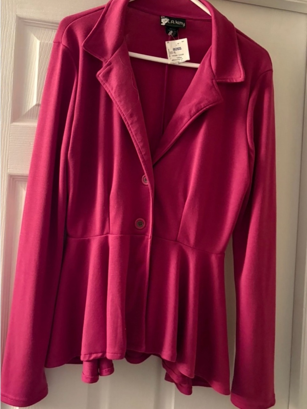 Women's Fuchsia Pink Peplum Jacket